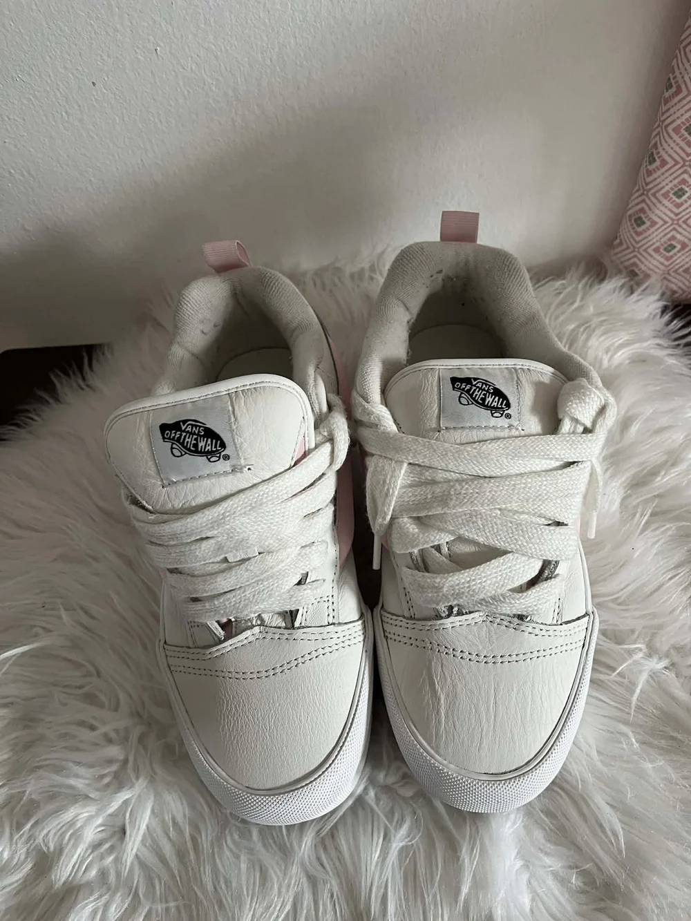 Vans Skate Shoes — White with Pink Accent - Picture 2 of 7